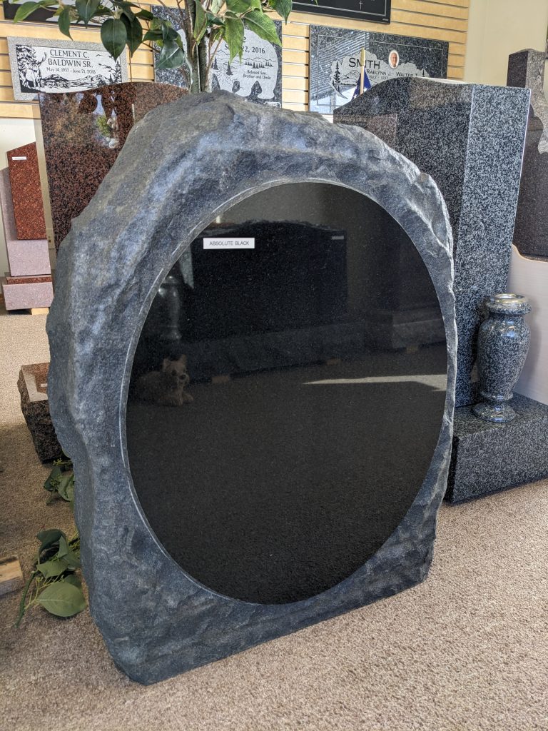 Black Boulder Style Upright Monument